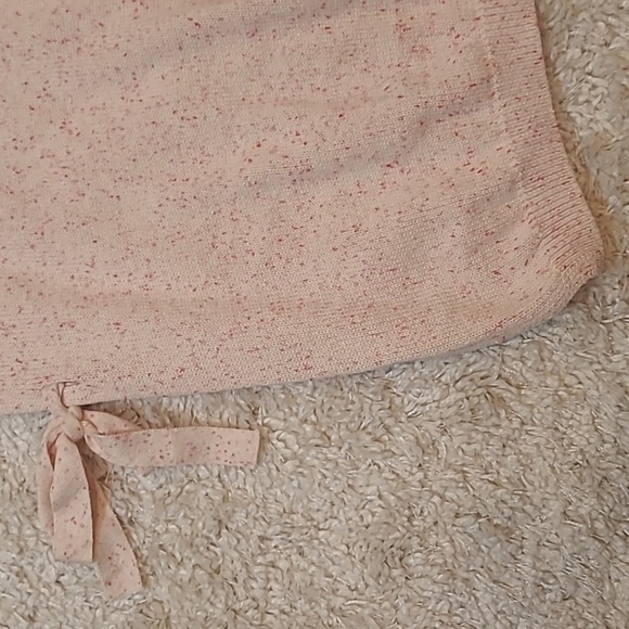 LOFT Pink and Cream Flecked Crew Neck Poncho Sweater Womens Size M/L - Picture 8 of 11